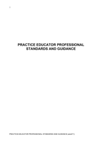 practice educator professional standards and guidance