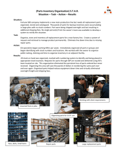 Parts Inventory Organization - Eng