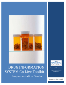 DRUG INFORMATION SYSTEM Go Live Toolkit