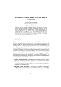 Collaborative Decision Making in Organic Business Environments