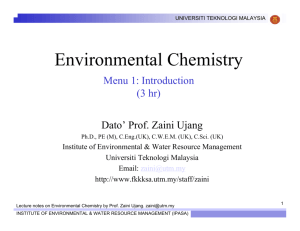 Environmental Chemistry - Faculty of Chemical & Natural Resources