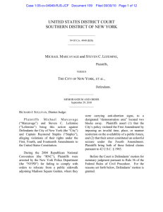 Marcavage and Lefemine v. City of New York