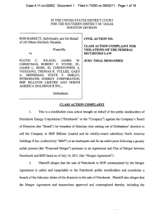 1 Class Action Complaint for Violations of the Federal Securities