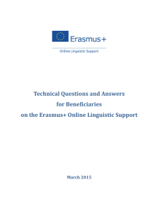 Technical Questions and Answers for Beneficiaries on the Erasmus+