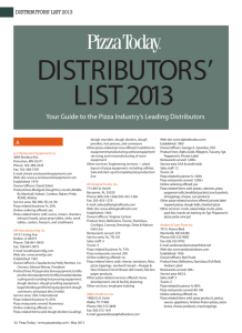 distributors' list 2013