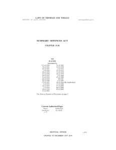 Summary Offences Act - Ministry of Legal Affairs