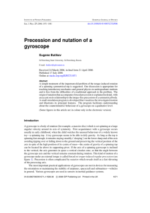 Precession and nutation of a gyroscope