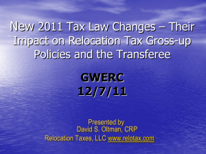 New 2011 Tax Law Changes – Their Impact on Relocation