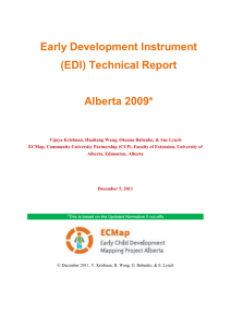 Early Development Instrument (EDI) Technical Report Alberta 2009*