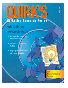 Advertising research issue