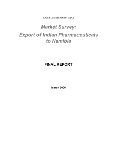Market Survey: Export of Indian Pharmaceuticals to Namibia