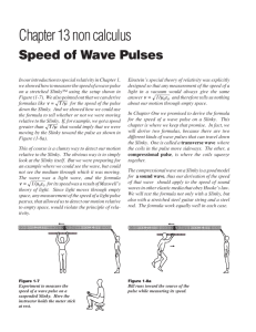 Chapter 13 Speed of Wave Pulses