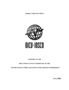 Model Code Of Ethics - International Organization of Securities