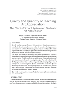 Kvaliteta i kvantiteta učenja likovne aprecijacije