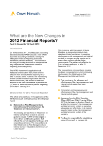What are the New Changes in 2012 Financial Reports?
