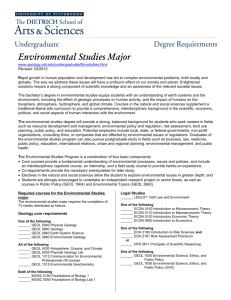 Environmental Studies Major - The Dietrich School of Arts & Sciences