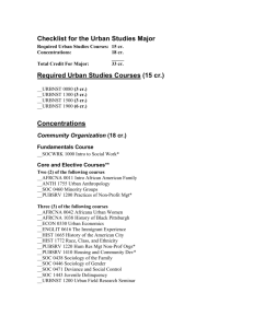 a PDF of the Urban Studies major checklist.