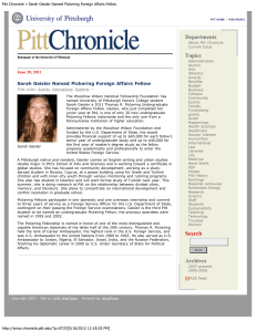 Pitt Chronicle » Sarah Geisler Named Pickering