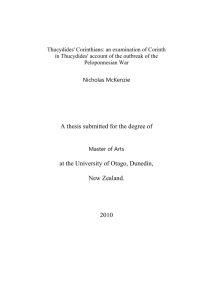 Thucydides' Corinthians - Otago University Research Archive