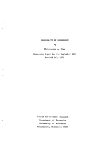 SEASONALITY IN REGRESSION by Christopher A. Sims Discussion