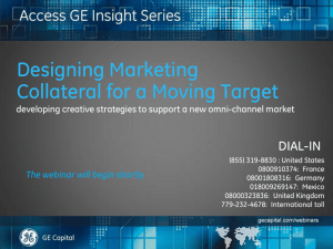 Access GE Designing Marketing Collateral for a Moving Target