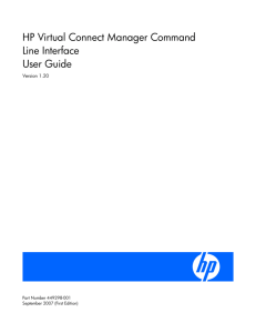 HP Virtual Connect Manager Command Line Interface User Guide