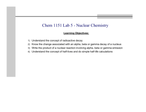 Chem 1151 Lab 5 - Nuclear Chemistry
