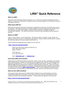 LIRN Quick Reference