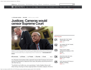 Justices: Cameras would censor Supreme Court