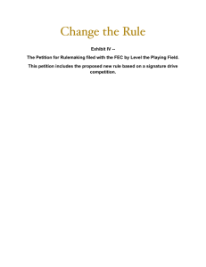 Petition for Rulemaking filed with the FEC