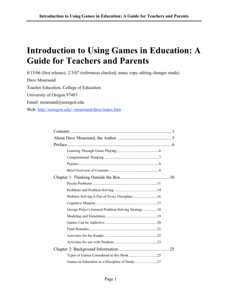 research about educational games