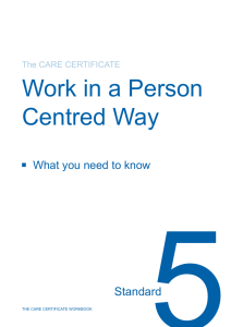 The Care Certificate Workbook - 5. Work in a person