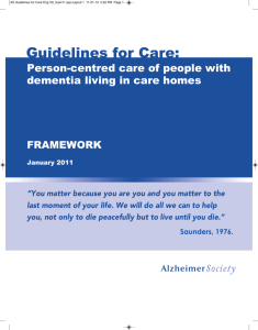 Guidelines for Care: Person-centred care of people