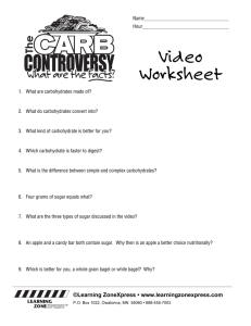 Carb Controversy Video Worksheet