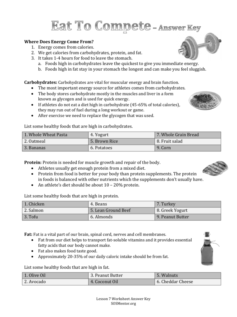 Nutrition Label Worksheet Answer