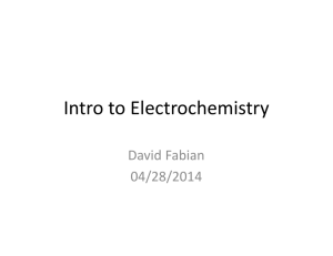 Intro to Electrochemistry