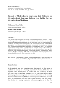 Impact of Motivation to Learn and Job Attitudes on Organizational