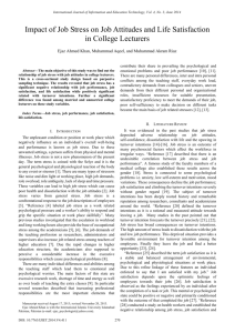 Impact of Job Stress on Job Attitudes and Life Satisfaction in