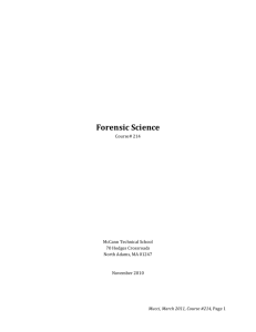 Forensic Science - McCann Technical School