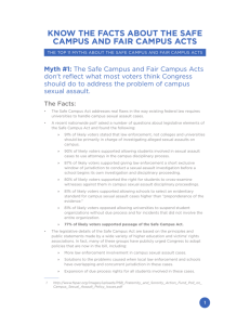 know the facts about the safe campus and fair campus acts