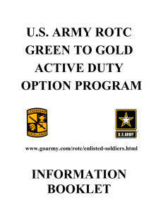 THE ARMY RESERVE OFFICERS' TRAINING CORPS (ROTC)