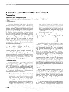 A Better Sunscreen: Structural Effects on Spectral Properties