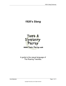 1920's Slang Dictionary - Host
