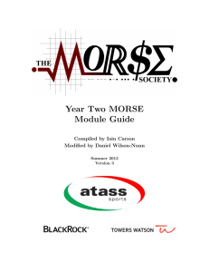 Module Guide Year Two - Warwick Morse Society