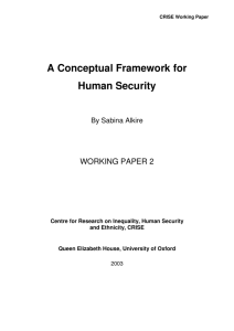 A Conceptual Framework for Human Security