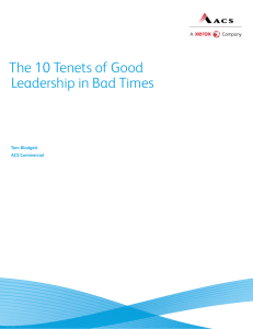 The 10 Tenets of Good Leadership in Bad Times