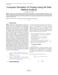 Computer Simulation of Forging Using the Slab Method Analysis