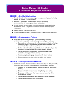 Dating Matters (6th Grade): Curriculum Scope and Sequence