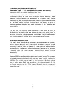 Incremental Analysis for Decision Making