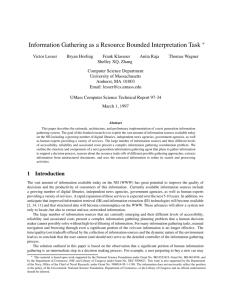 Information Gathering as a Resource Bounded Interpretation Task